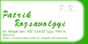 patrik rozsavolgyi business card